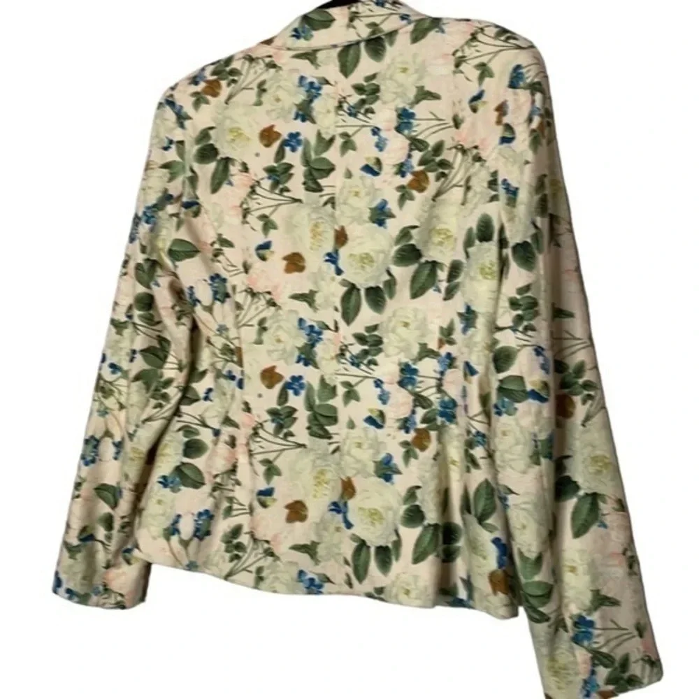Smashed Lemon Floral/Butterfly Women's Cute Cottage Spring Blazer Size 10‎